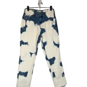 PacSun Snowflake Blue Acid Wash Raw Hem Mom Jeans Women Sz 27